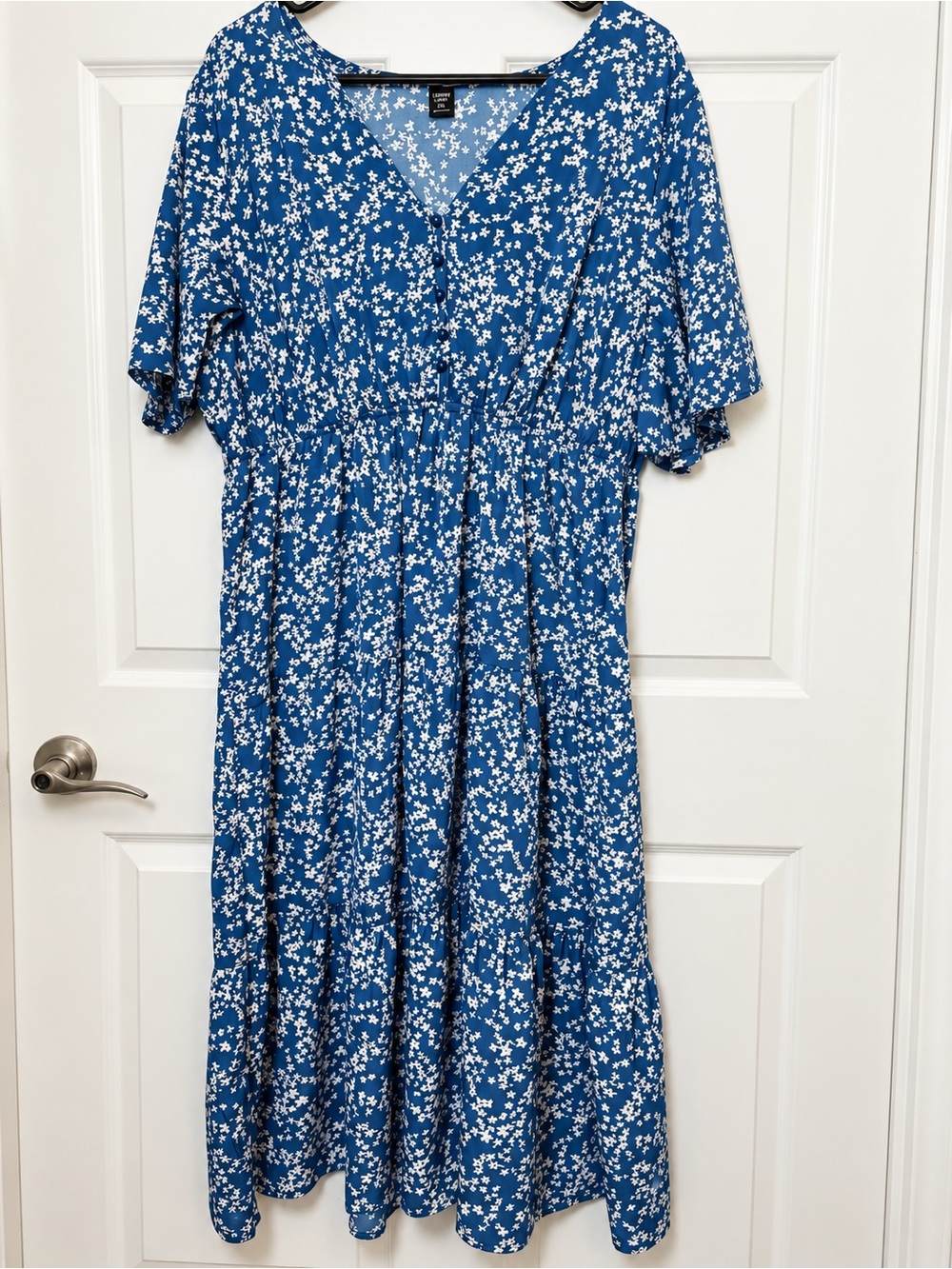 SHEIN Blue and White Floral Maxi Dress
